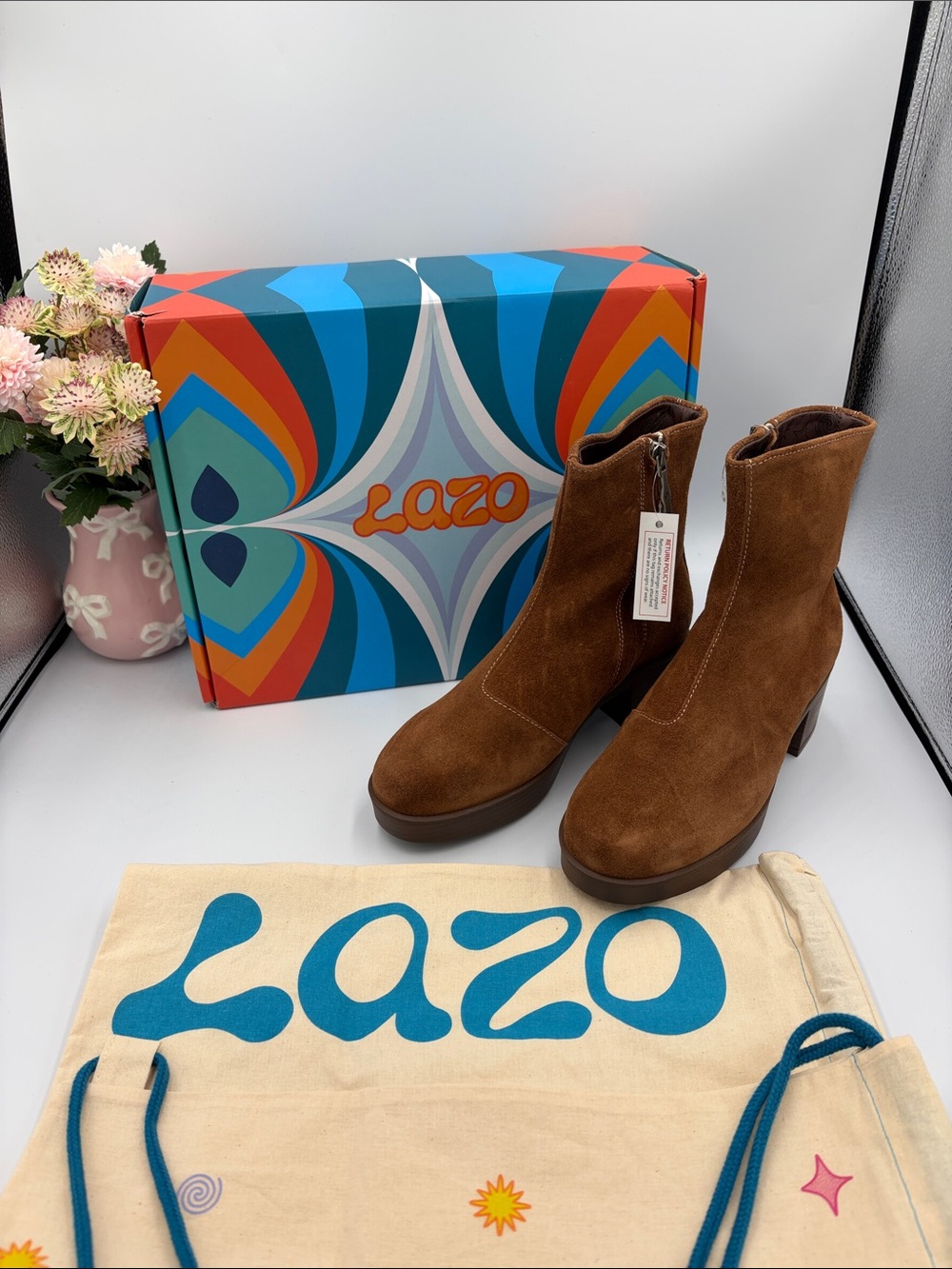 Lazo Women's Suede Ankle Boots in Brown